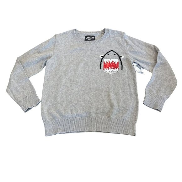 OsHKosH B'Gosh Gray Flip Shark Sequins Long Sleeve Sweater Size 10 NWT MSPR $40 - Picture 6 of 6